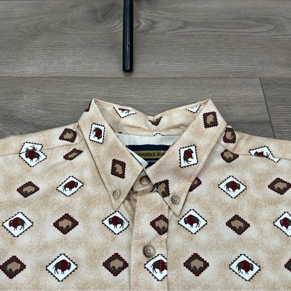 Vintage Panhandle Slim Buffalo Animal Diamond Aztec Western Shirt USA Made Large - Picture 5 of 8